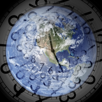 Image of clock and globe